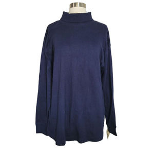 1830 Women's Blue Long Sleeve Turtleneck Sweater Pullover Size M